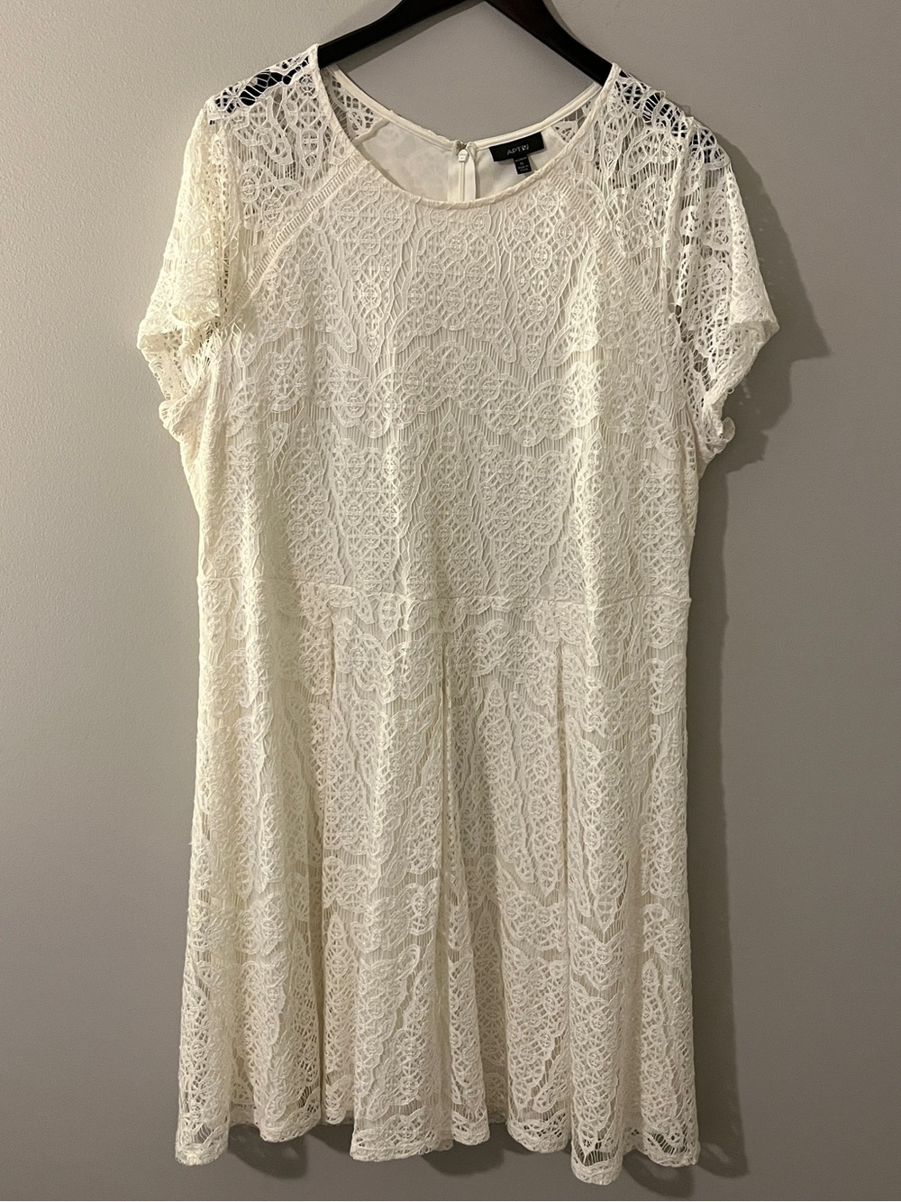 Apt. 9 Ivory Lace Short-Sleeve Fit-and-Flare Dress